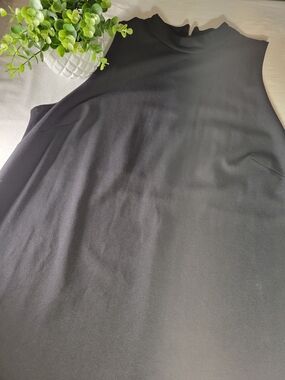 H&M Black Sleeveless Midi Dress with Mock Neck